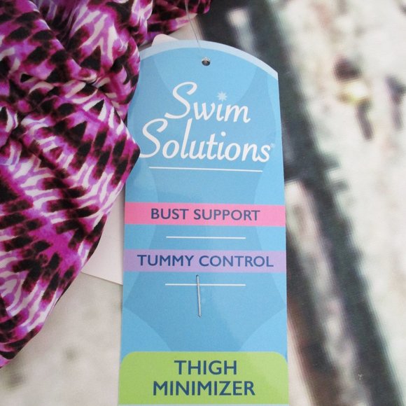 Swim Solutions Plus One Piece Swim Dress - Picture 6 of 8